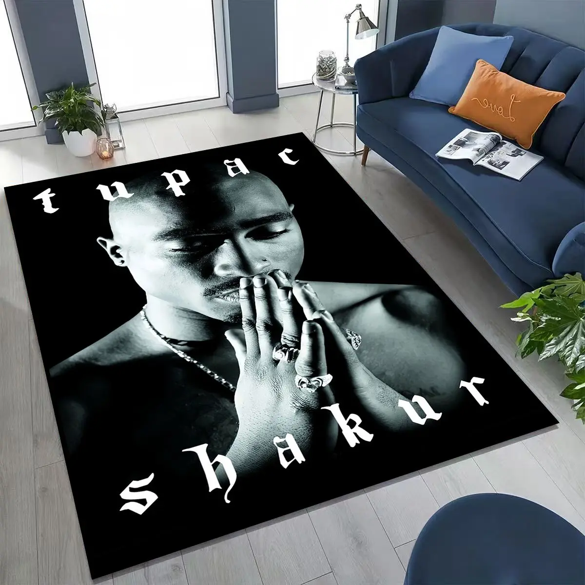 Tupac 2pac rappeur Eminem Hip Hop Rap dieu Art tapis pour chambre salon canapé maison paillasson décor, grand tapis de sol antidérapant pour enfants