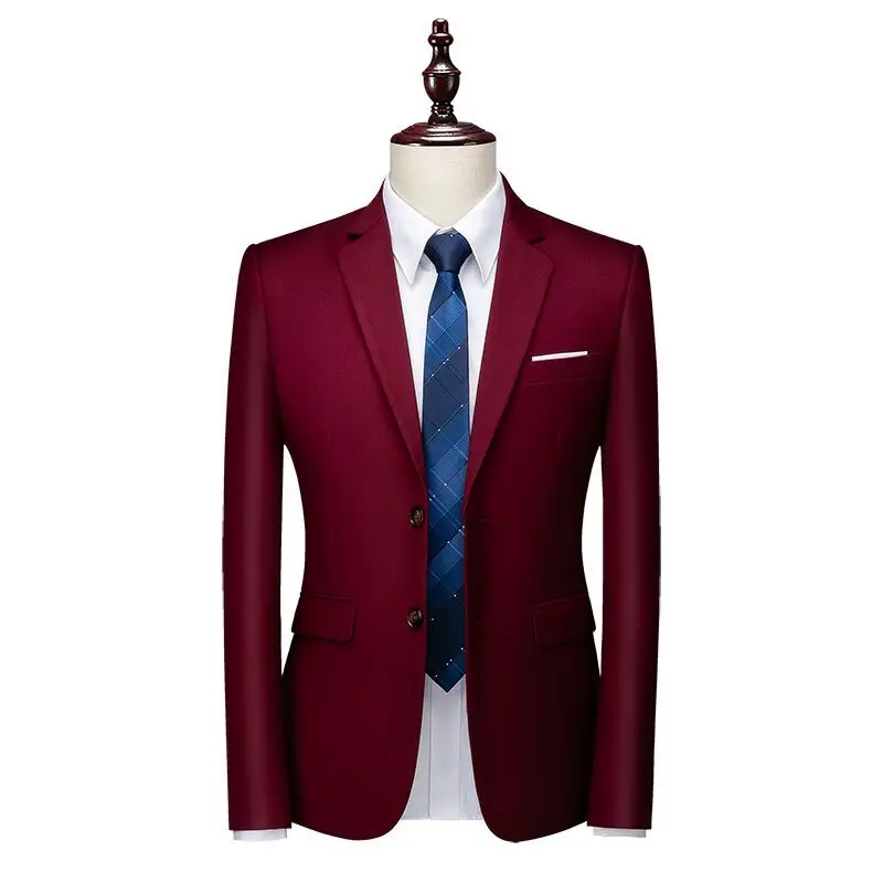 Veste de Style Occidental Coupe Cintrée pour Homme, Costume de Mariage, Business, Professionnel, Rouge, pour la Performance, 303, L80221