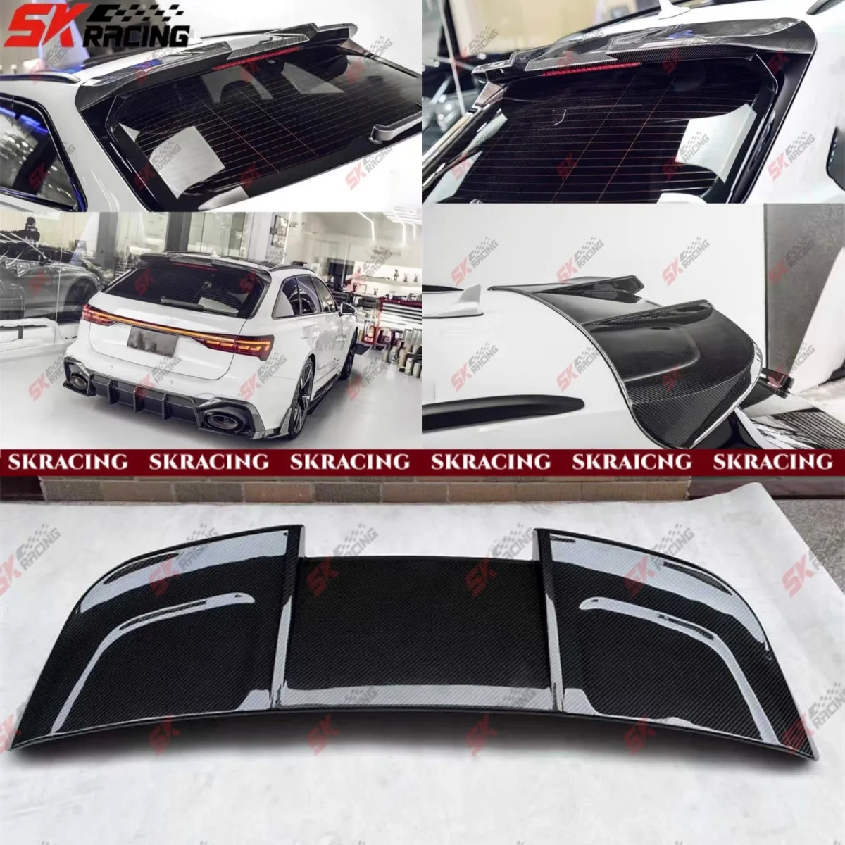 

Кованое/углеродное волокно/глянцевое подходит для Audi RS6 Avant C8 2021-26, задний спойлер на крыше