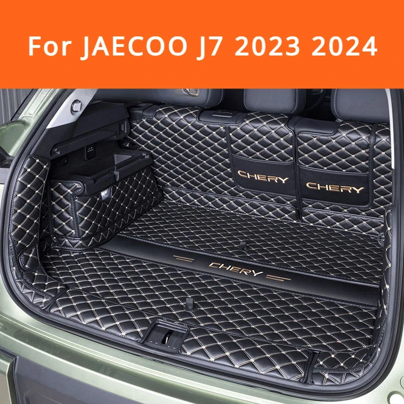 For JAECOO J7 2023 2024 Car Boot Mat Rear Trunk Liner Cargo Leather Floor Carpet Tray Protector Accessories Mats