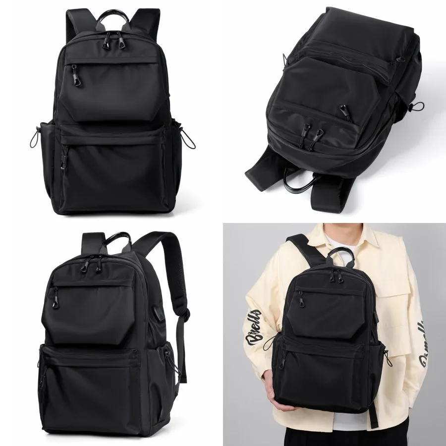 

【New style】fashion brand backpack male junior high school student high school college student schoolbag large-capacity travel b