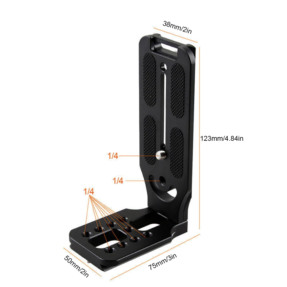 2 PCS Universal Camera L Bracket 1/4 Inch Screw Quick Release L Plate Vertical Video Shooting Plate for Canon Nikon Sony Fuji