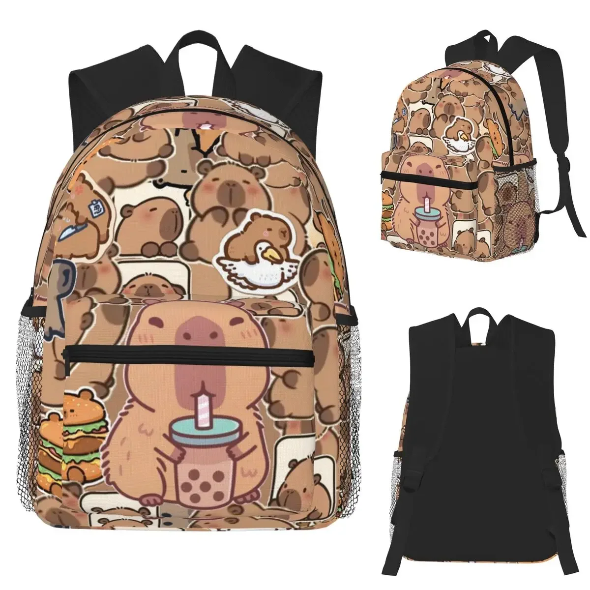 

Los Capibara Cute Capybara Animal Student Backpack School Bag Hiking Travel Daypack for Boys Girls Fashion Bookbag Shoulder Bags