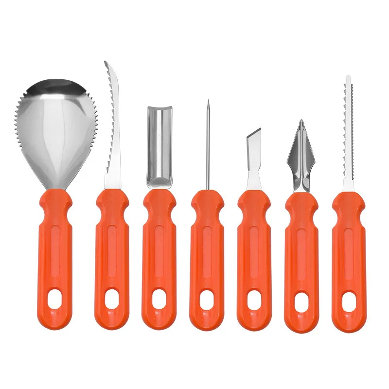 7-Piece Pumpkin Carving Set - Includes Scraper, Sawtooth Carver & Etching Tool Stainless Steel