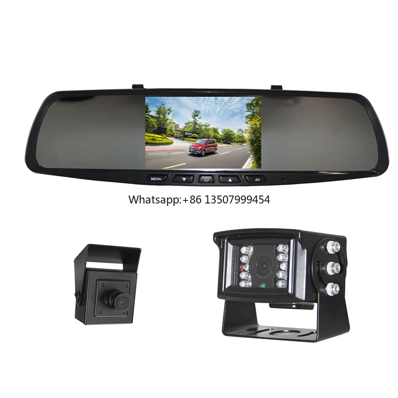 

4.3 Inch Car Rear View Mirror Monitor 2 Way Video Input Mini Bus Rearview Monitor