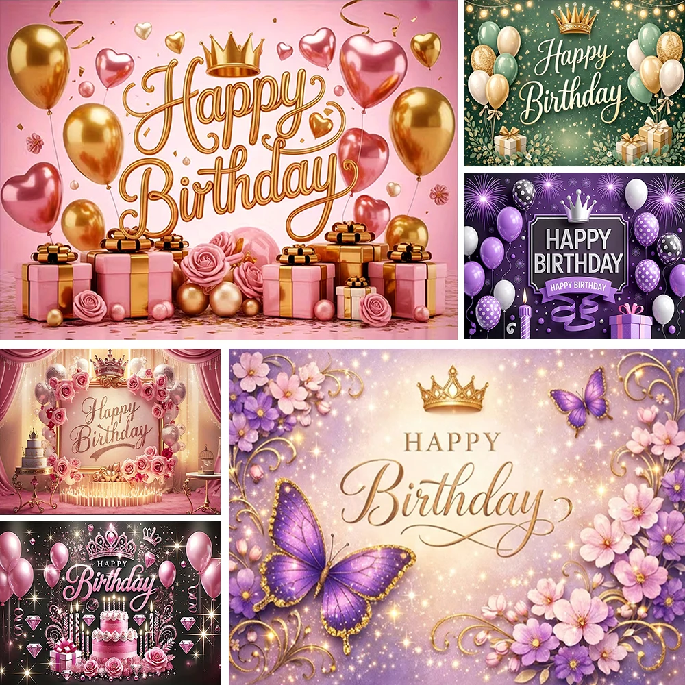 

Royal Prince & Princess Crown Background Birthday Party Decoration Ballons Backdrop Photography Shoot Banner Supplies Props