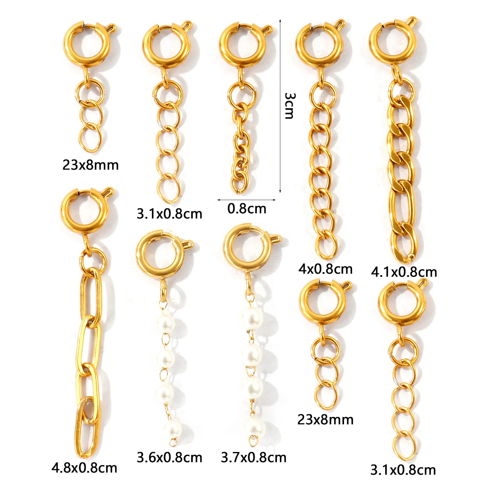 2pcs Stainless Steel Pendants 18K Real Gold Plated Link Chains Long Tassel Charms For Women Bikini Summer Beach Jewelry Findings