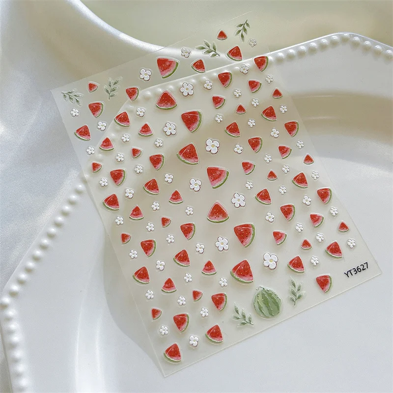 

Cartoon Watermelon Nail Art Stickers Creative Self-Adhesive Nail Stickers Kawaii Nail Decals DIY Nail Decoration Accessories