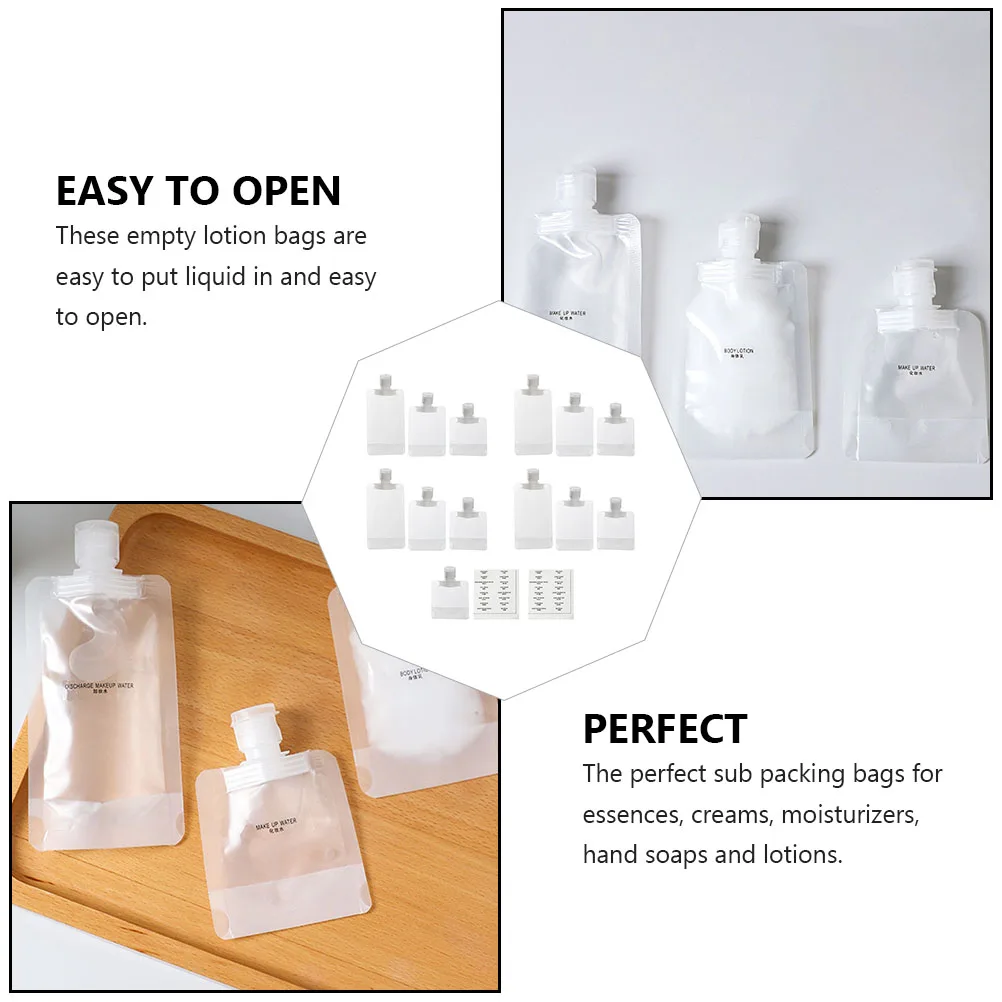 

1 set 1 Set () Leakproof Lotion Dispensing Bags Sub-Packing Pouches For Travel Shampoo Moisturizer Empty Squeezable