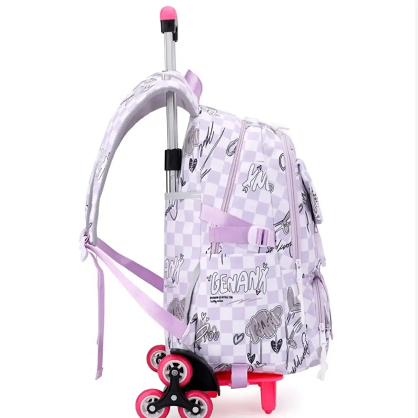 Detachable Girl Trolley Backpack Handbag Student Schoolbag Climb Stairs 2-6 Wheel Travel Packback School Bags Shoulders Knapsack