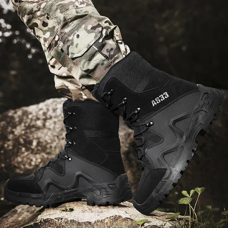 

Men's Desert Combat Boots High Top Hunting Training Boots High-quality Outdoor Wear-resistant Hiking Safety Shoes Hiking Boots