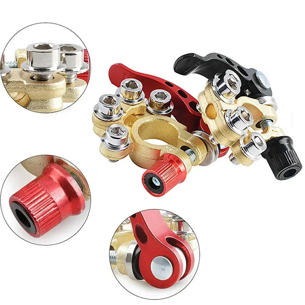 Brass Car Battery Terminal Connectors Quick Release Disconnect Car Battery Terminal for SAE/JIS Type A Posts Compatible Cars