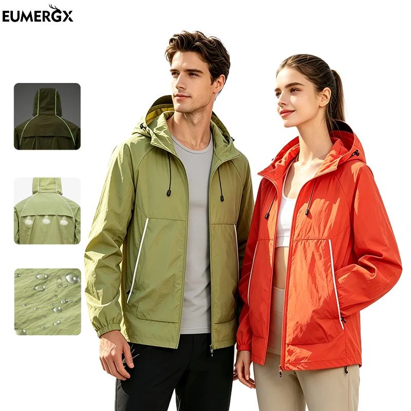 Fishing Jacket Waterproof - EUMERGX Men's Women's Trekking Windbreaker Summer