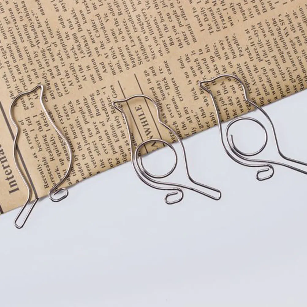 

20pcs Creative Paper Clips Metal Bird Shaped Office Supplies Document Organizer School Study Accessories