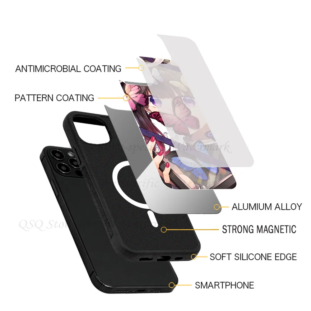 K Kanao Tsuyuri Demon Slayer Phone Cases For IPhone 15 14 13 Pro Max 11 12 Mini Alex Mirror TPU Shell