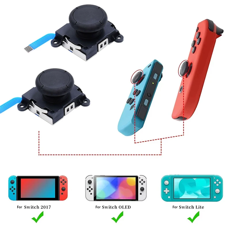 Joystick de repuesto para Switch, Joystick 3D Original, palanca analógica para Switch Lite OLED, herramientas de reparación de controladores Joycon, 2 uds.