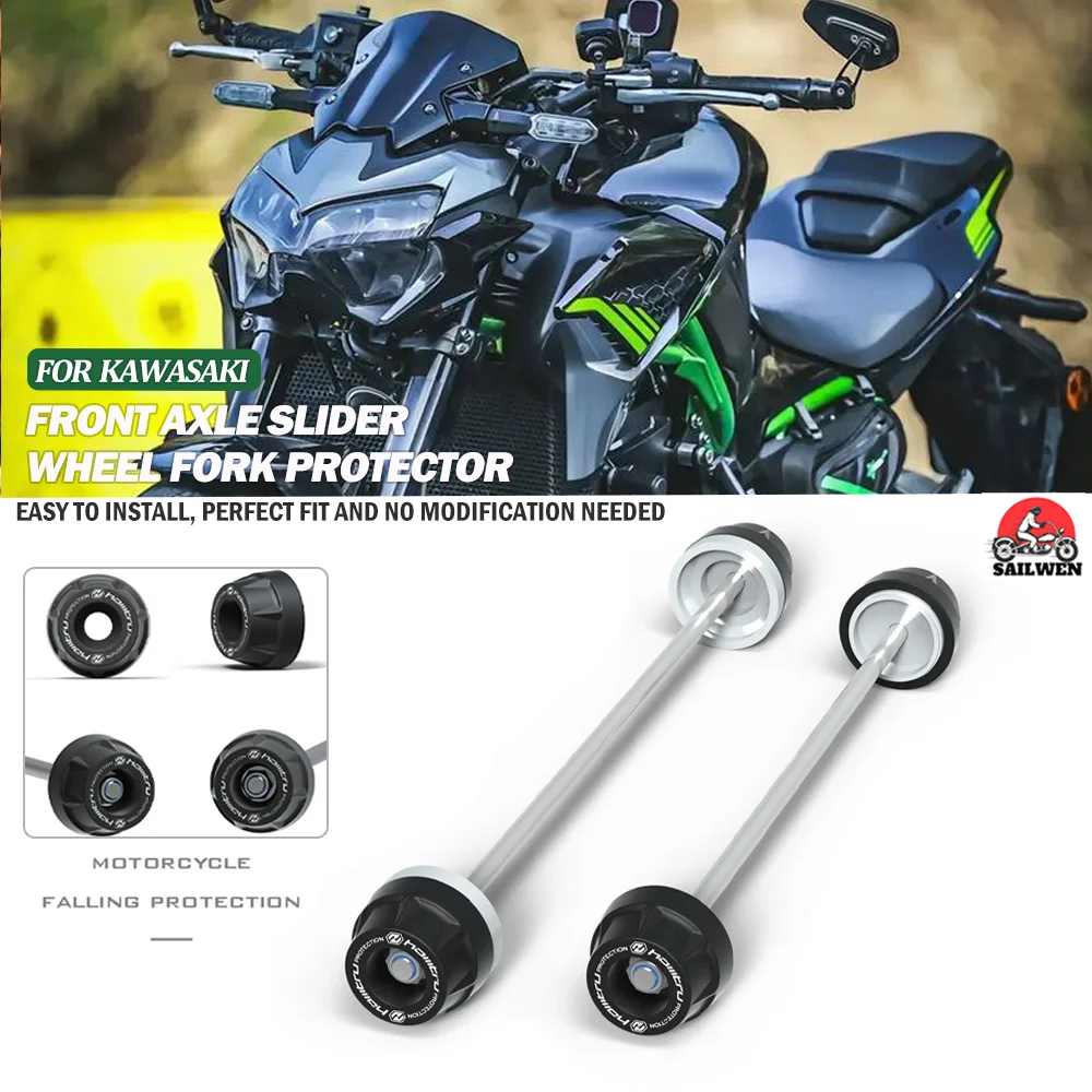 

Fit For Kawasaki Z900 Z900SE Z900RS 2017-2026 Front Rear wheel Spindle Crash Protection