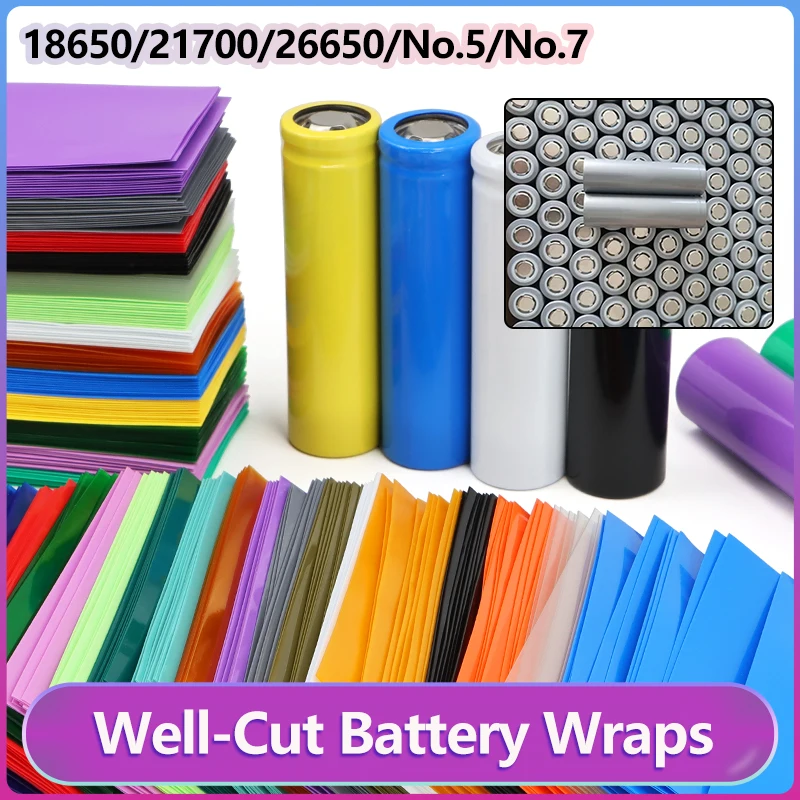 

Precut PVC Heat Shrink Tube 25~2000pcs 18650 Battery Films Insulated Shrinkable Sleeve Protect Cover for Batteries Wrap Sleeving