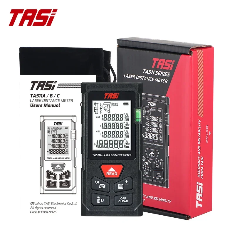 TASI Laser Distance Meter 50/70/100M Laser Tape Measure Rangefinder Digital Construction Measure Device Range Finder TA511B/C