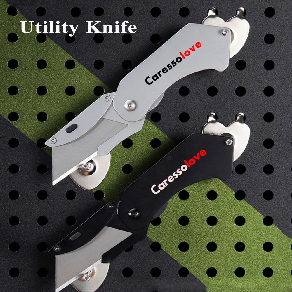 Portable Folded Utility Knife Stainless Steel DIY Stationery Pocket Knife Sharp Box Cutter Jackknife Survival Camping Equipment