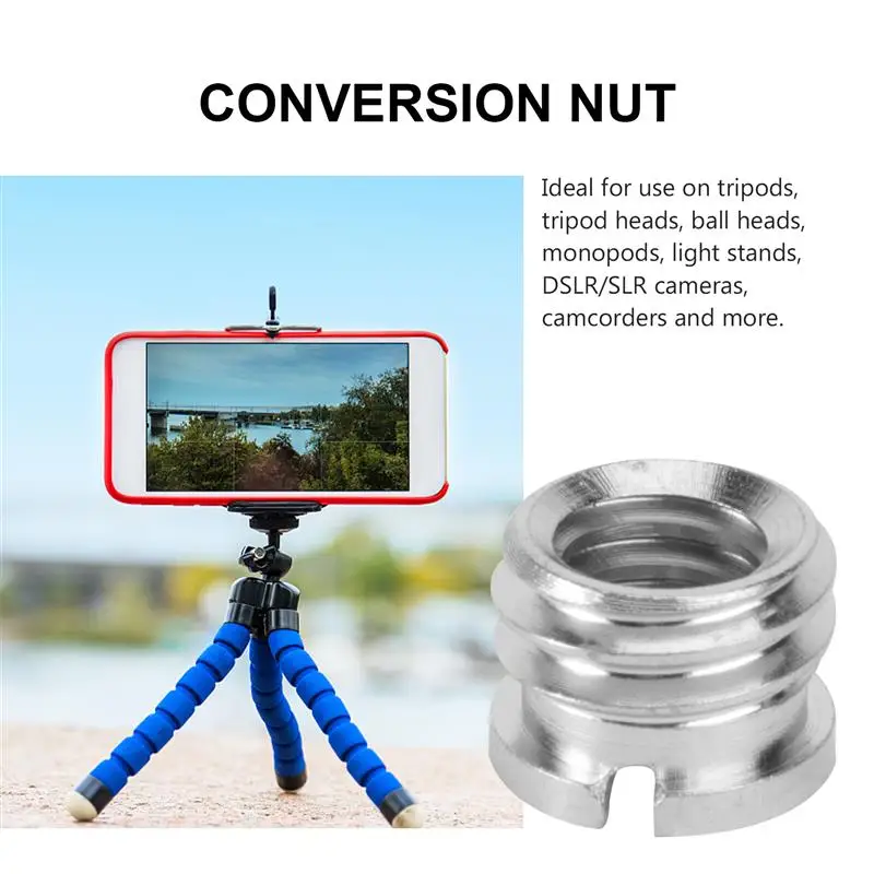 10PCS 1/4 Inch Male To 1/4" 3/8" Male Metal Threaded Screw Adapter Tripod Screw Converter For DSLR Camera Tripod Monopod