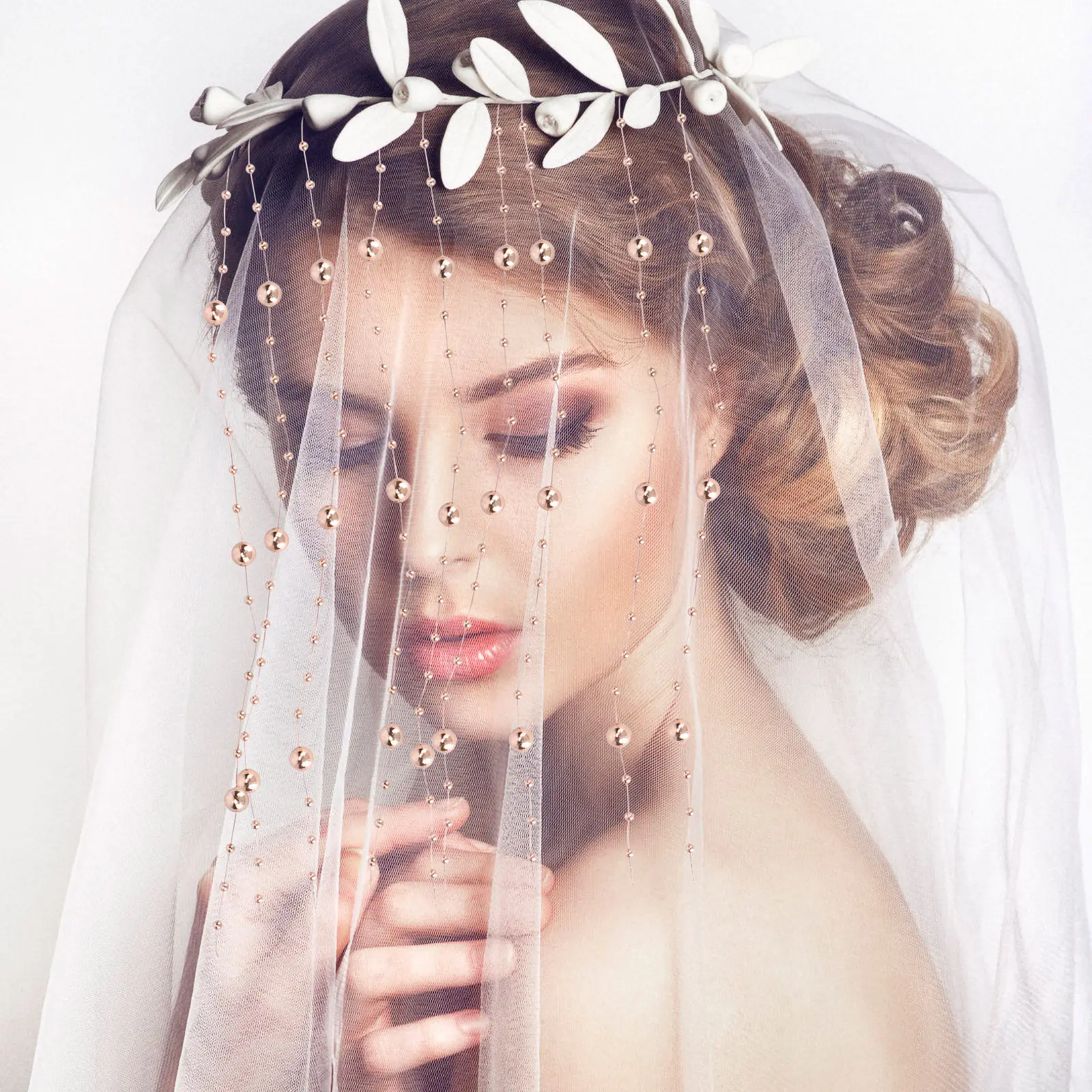 

5 метров 8 мм 3 мм Жемчужная пластиковая цепочка цвета розового золота на прочной хлопковой нити для скрапбукинга, приглашений, декора и поделок