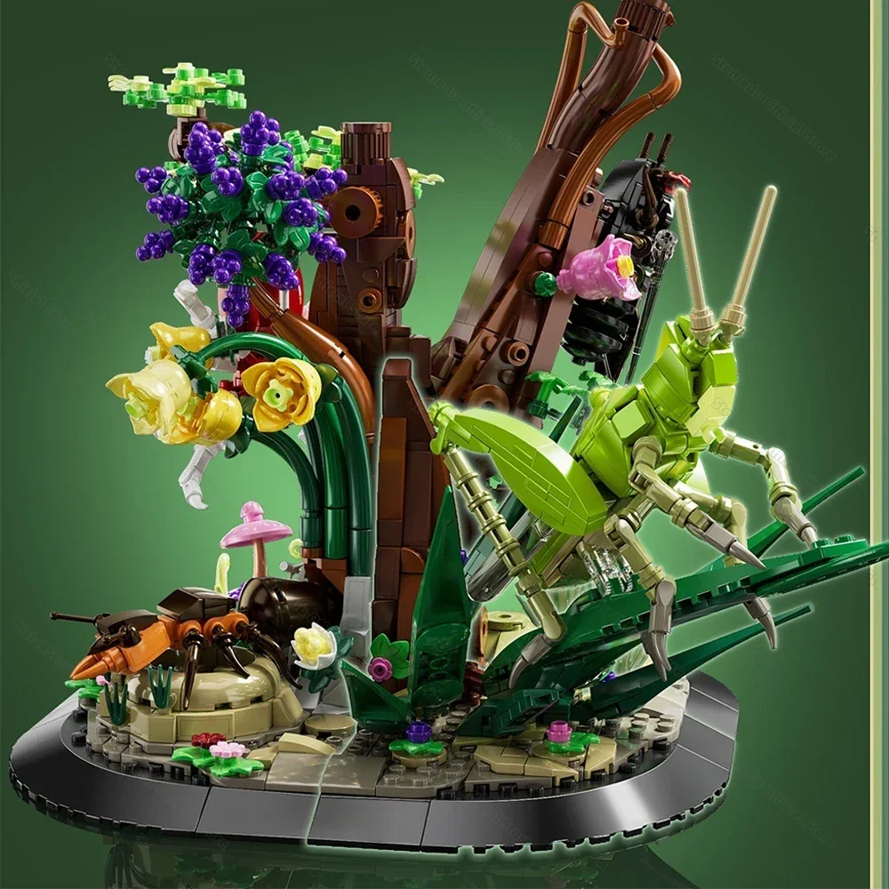 ตัวต่อ MOC มินิบล็อก ชุดสัตว์ในธรรมชาติ แมลง จิ้งหรีด/มด/จิ้งหรีด/แมงมุม แบบประกอบเอง ของตกแต่ง ตัวต่อรูปสัตว์ ของขวัญเด็ก ของเล่น DIY