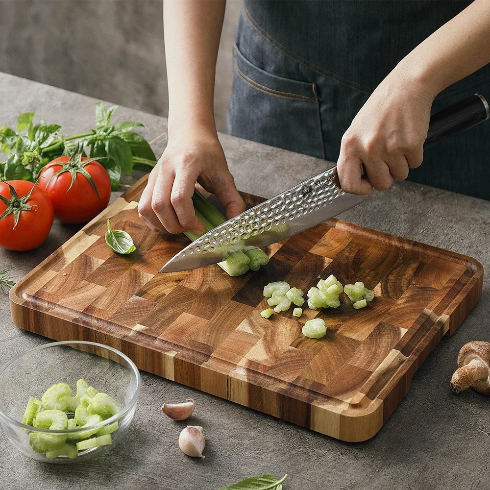 Cutting Board Premium Acacia Wood Splicing Kitchen Accessories Chopping Board Drain Water And Damp-proof Kitchen Tools