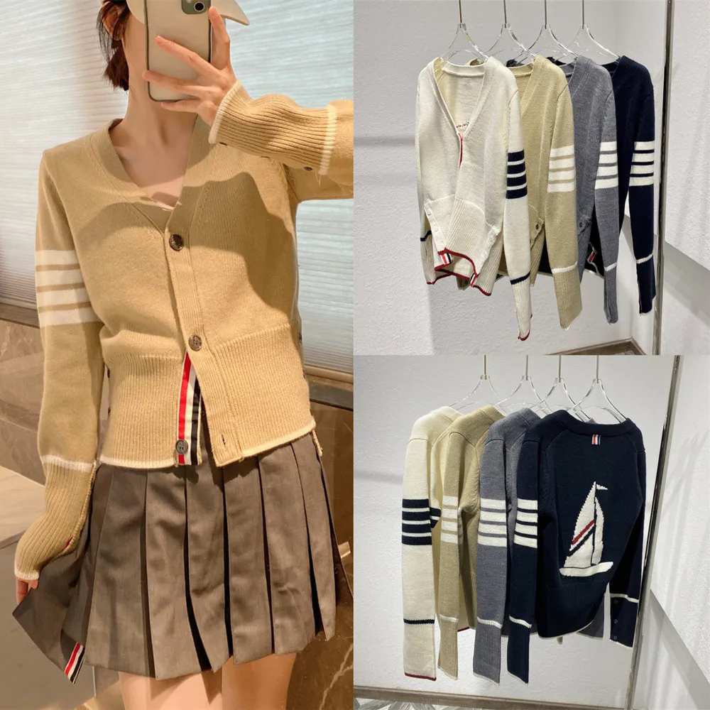 

Ele V-Ne Knitted Sweater Coat Women's Casual Sle Long Sve ort Length Wool Fabric Cardigan Spring Autumn Faion