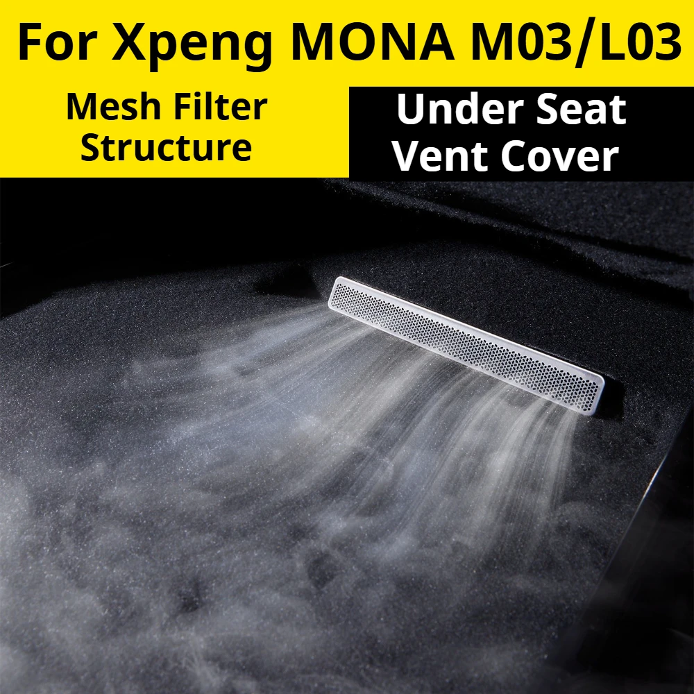 For Xpeng MONA M03/L03,Under Seat Air Vent Protective Cover,Rear Row Air Outlet Dust Guard,Interior Mod Accessories