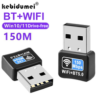 150Mbps USB WiFi Adapter Bluetooth 5.0 Wireless Network Card USB Dongle 2.4G Wireless Wlan Receiver for PC Desktop Laptop