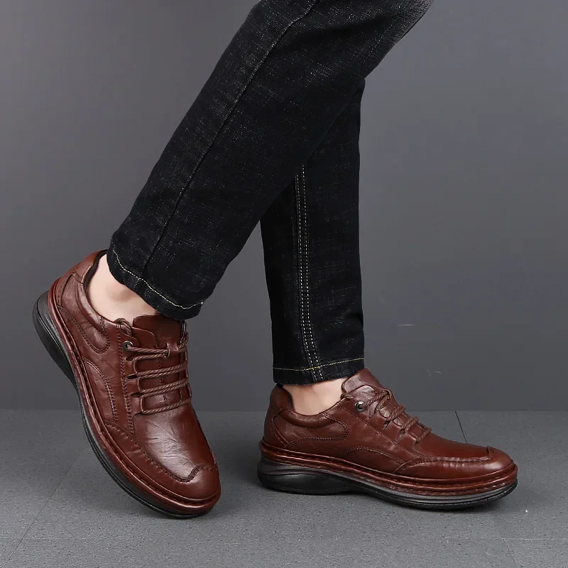 2024 Winter Genuine Leather Shoes Men Business Formal Shoes British style Men shoes