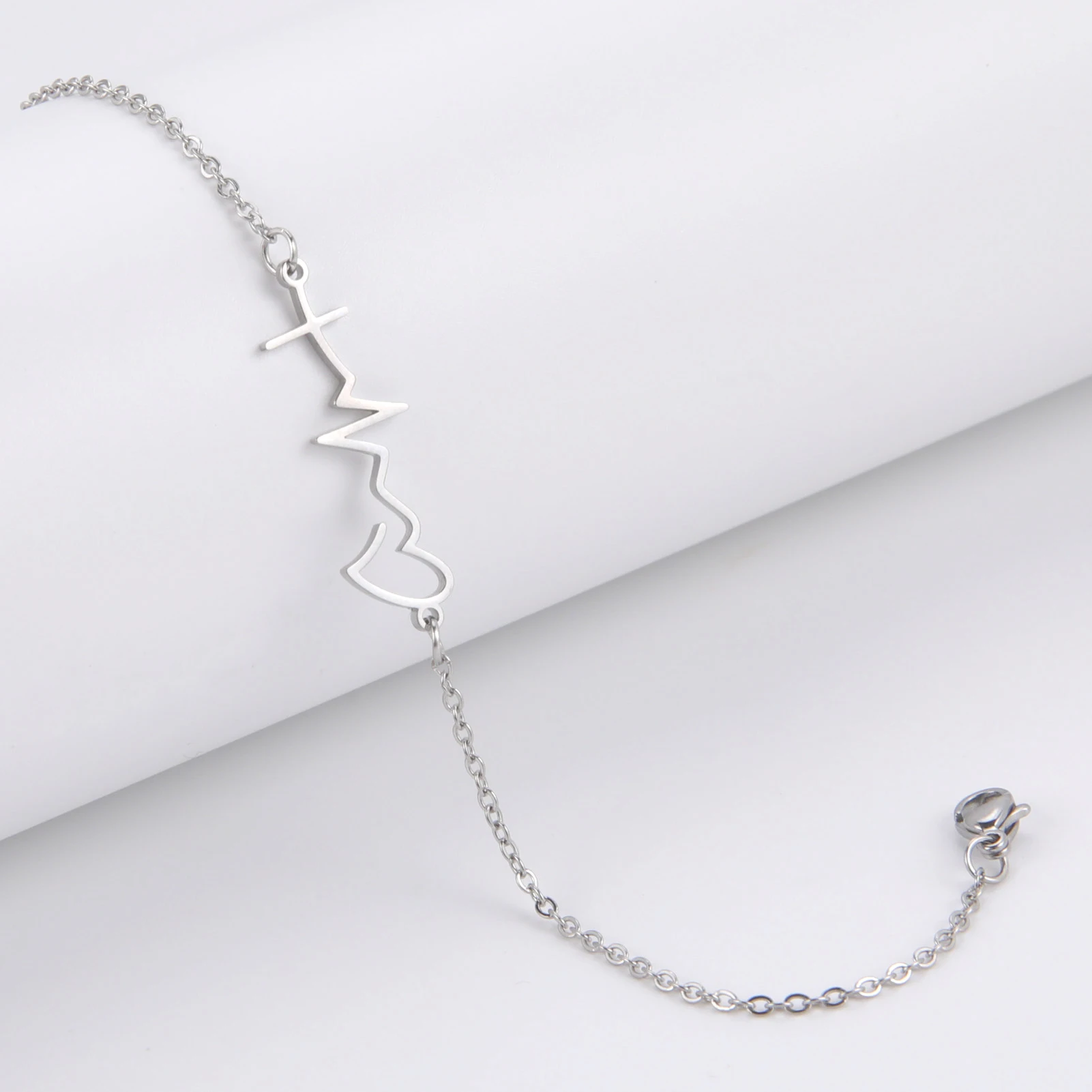 Kkjoy Mode Edelstahl Fußkettchen für Frauen Männer Silber Farbe Buchstaben Symbol Fuß kette einfachen Schmuck weiblichen Strand Accessoires – Detail 9