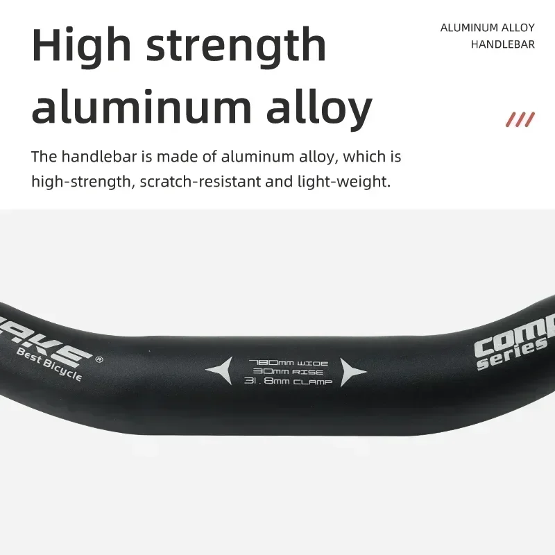 Fotografia 5: Wake mtb mountain bike andorinha guiador liga de alumínio 720mm 780mm diâmetro 31.8mm 313g textura fosca acessórios da bicicleta peças