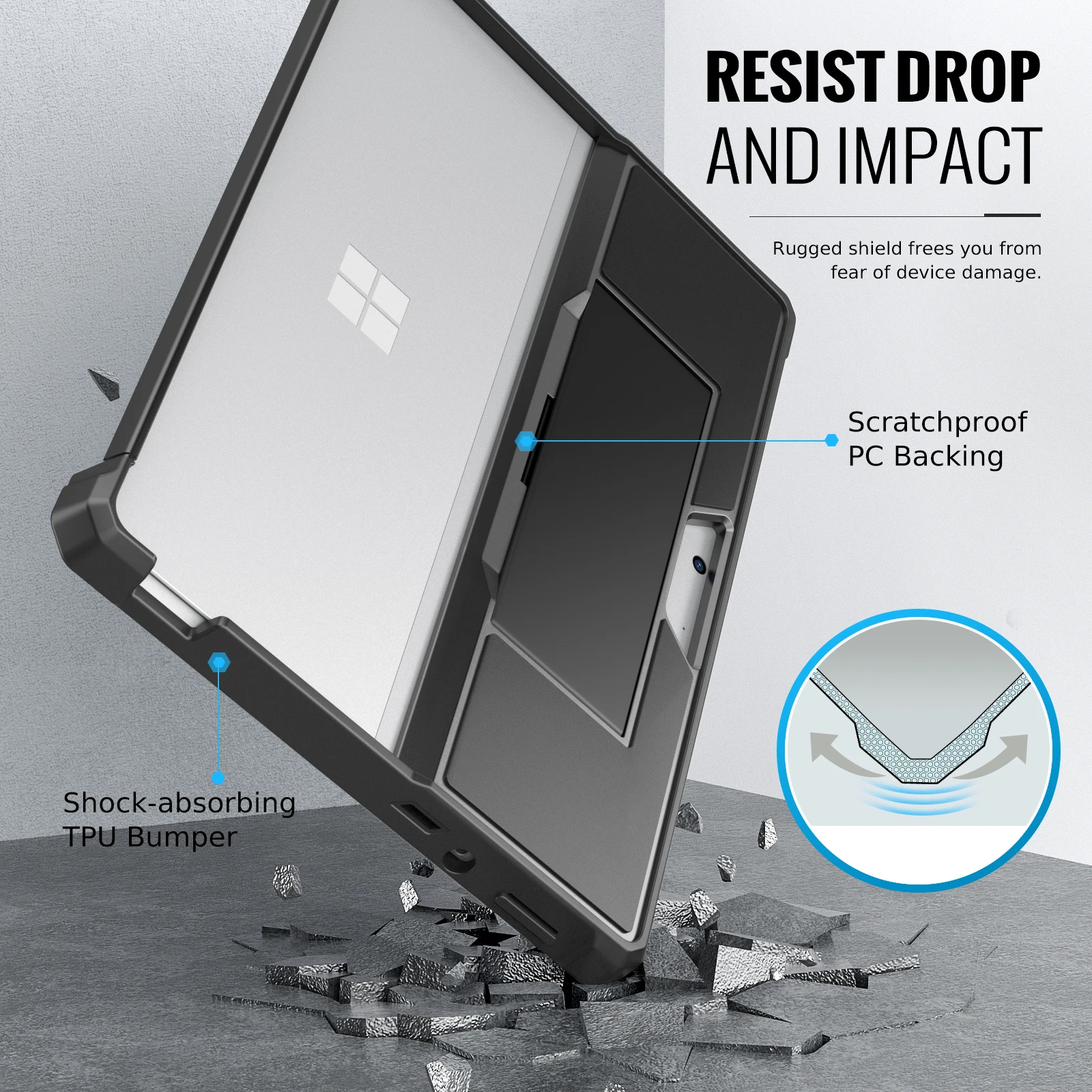 Imagem -03 - Capa Robusta Protetora com Alça de Mão Capa para Microsoft Surface Pro Tablet Touchscreen Tudo-em-um Versão 2023