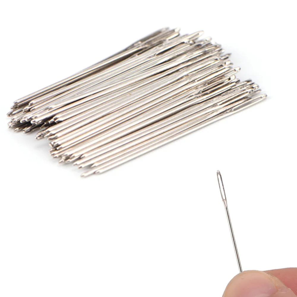 100Pcs Golden Tail Needles Embroidery Fabric Cross Stitch Metal Sewing Needle Needlework Tool