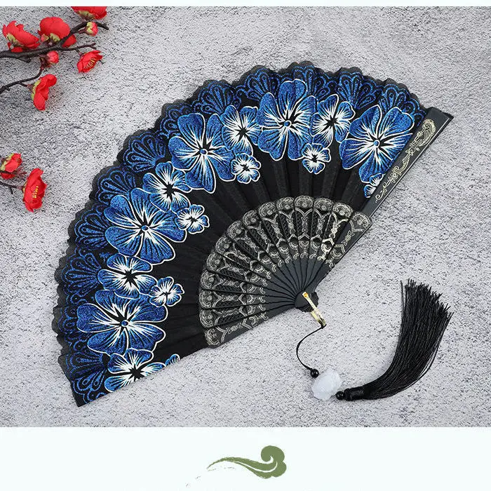 

Vintage Chinese Fan Dance Hand Held Fans Luxury Spanish Style Design Photo Props Wedding Party Decoration Japanese Home Decor
