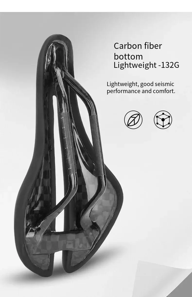 Alomejor Carbon-Fahrradsattel – Leicht, Stoßfest, Matt, Für Rennrad & Citybike