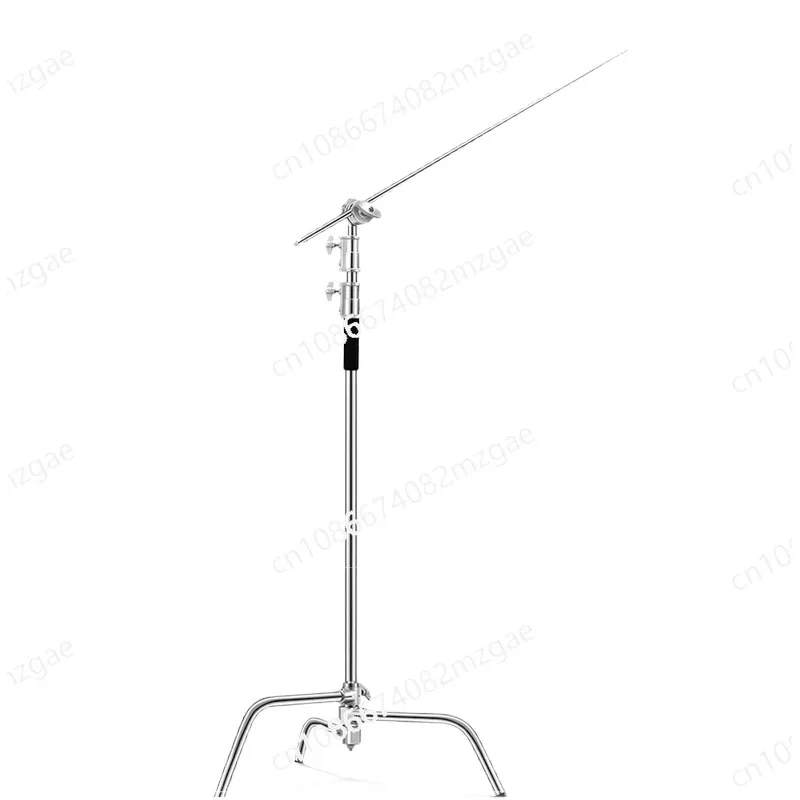 3.3M Stainless Steel C-Shape Photo Magic Leg Stand Video Top Light Oblique Arm Removable Bracket
