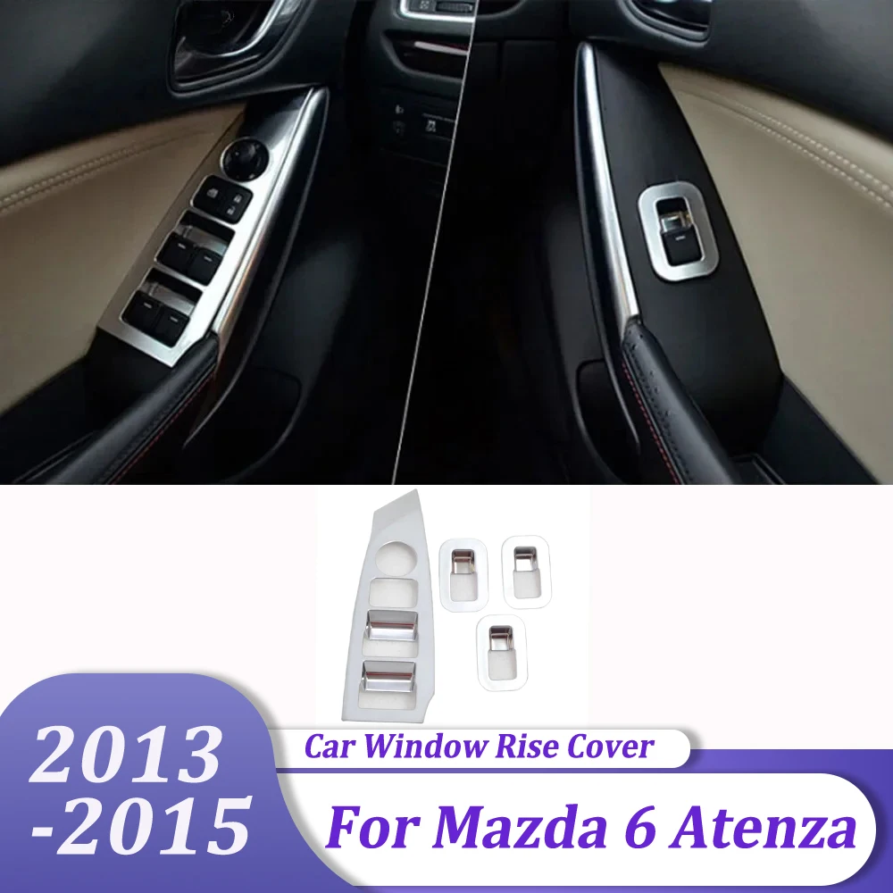 Car Interior Accessories Door Armrest Panel Frame Window Lift Switch Button Cover Trims For Mazda 6 M6 Atenza 2013 2014 2015