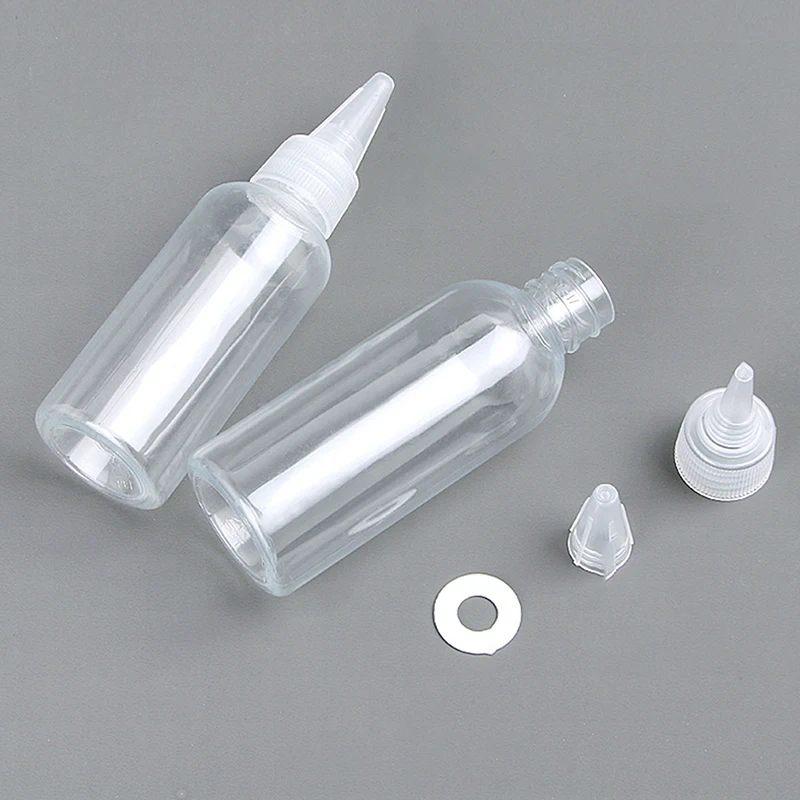 10-200ml Plastic Squeeze Dropper Bottle With Screw Cap Transparent Eyes Liquid Ink Oil Dropper Bottle Paint Pigment Container~