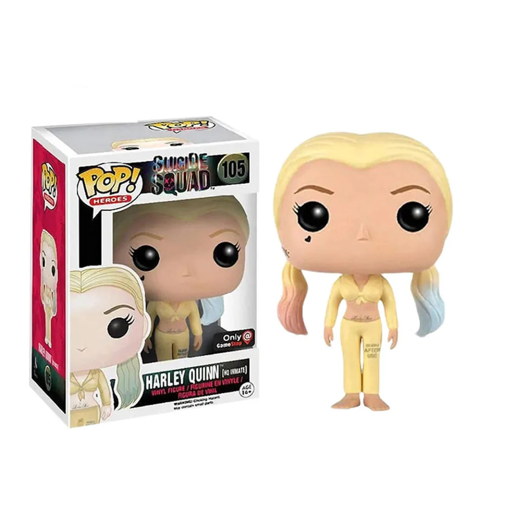 Funko Pop Suicide-Squads Jokers # 104 دكتور هارلين # 135 هارلي # 105 كوين # 108 ألعاب شخصيات الحركة هدايا دمى الفينيل لأبطال Pop-DC