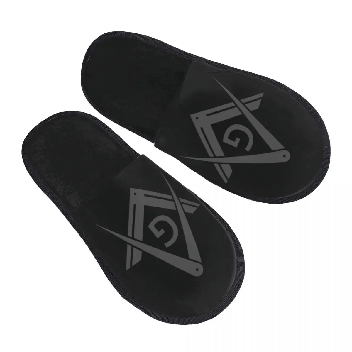 

Custom Freemason Logo Guest Slippers for Bedroom Women Masonic Mason Freemasonry House Slipper