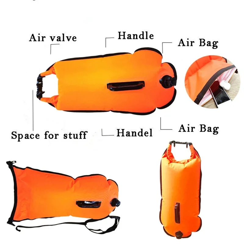 

AU13-Swimming Buoy Safety Buoy Air Dry Bag Inflatable Float Bag Lifesaving Buoy Suitable For Buoy Swimming