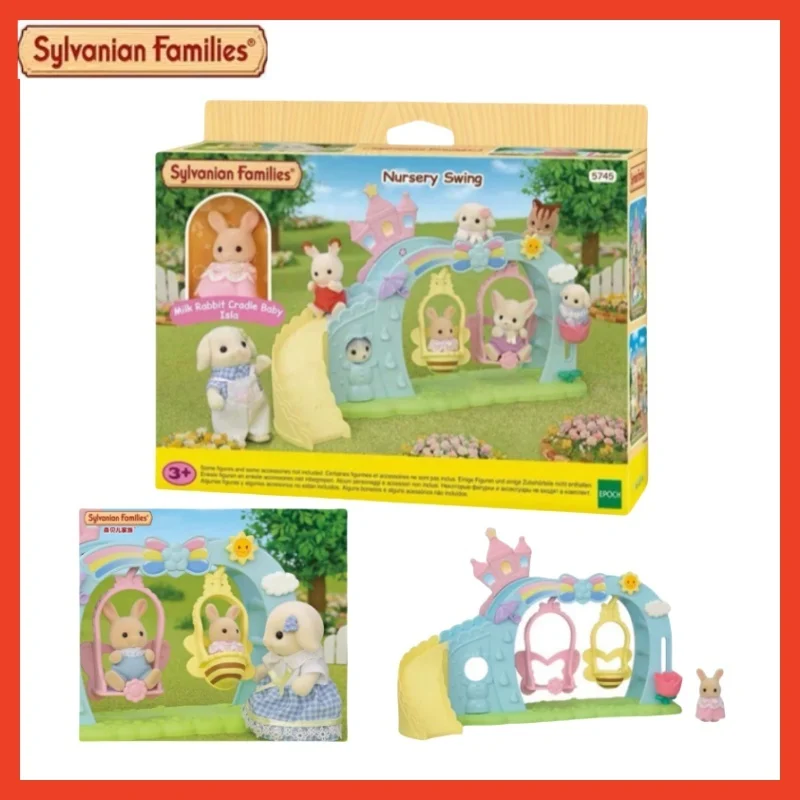 New Sylvanian Families Anime Figure  Kindergarten Series Swing And Slide Set Girls Play With Toys 153159 For Gift Kids Toys