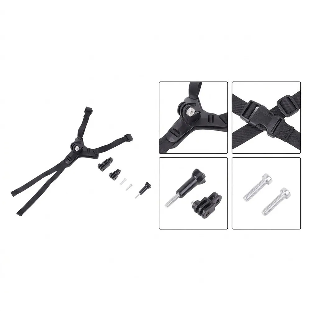 Adjustable Chin Mount for Sports Cameras Fits Most Helmets and Works with Action Cameras for Cycling Adventures
