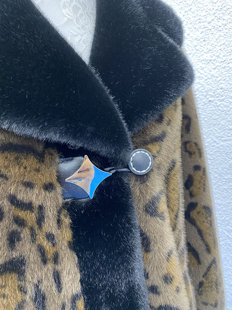 ZADORIN สไตล์เกาหลี Designer Mink เสื้อผู้หญิงเสือดาวพิมพ์แขนยาว Fluffy Faux FUR JACKET ผู้หญิงฤดูหนาว Coats Overcoat