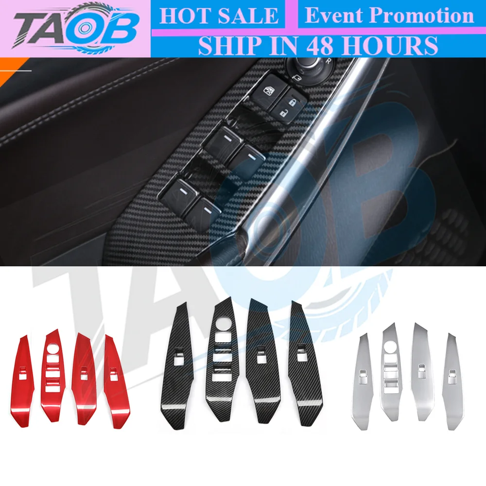 Carbon Silver Red For Mazda 6 Atenza 2013 - 2017 Accessories Car Door Armrest Window Trim Glass Lift Switch Frame Sticker Cover