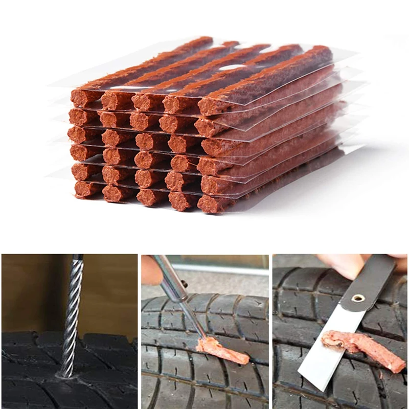 

Car Tubeless Tire Repair Strips Stiring Glue for Tyre Puncture Emergency Auto Motorcycle Bike Tyre Repairing Rubber Strips