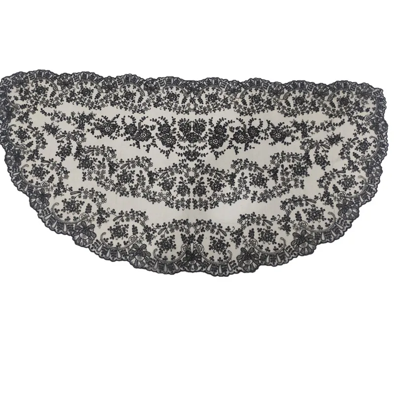 Large Size Half Moon Classic Spanish Style Lace Mantilla Catholic Church Spanish Lace Blanket